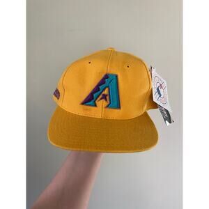 Rare Yellow NWT Arizona Diamondbacks Wool Blend SnapBack Hat Drew Pearson Sport